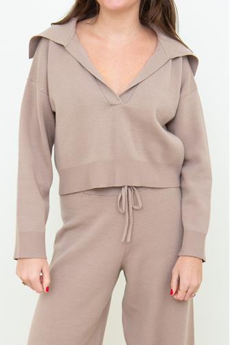 Long Sleeve Sweater Lounge Top CASHEW HEATHER