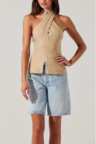 Yaritza Halter Vest TAN