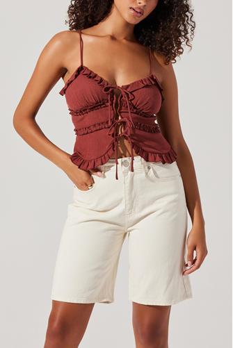 Islah Flirty Top BROWN