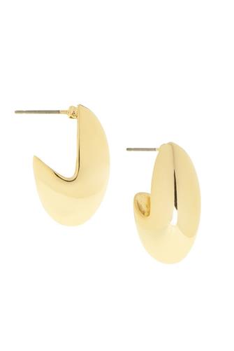 Medium Hollow Elongated Post Earring GOLD