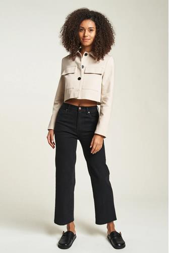 Aberdeen High Rise Wide Leg Crop Black Black