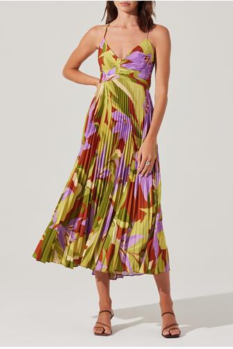 Blythe Dress GREEN RUST FLORAL