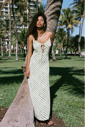 Verona Dress MELON STRIPES