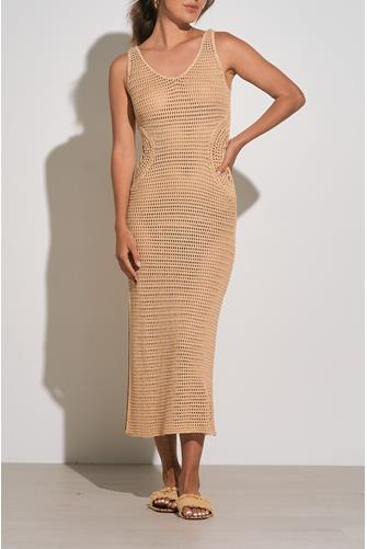 Crochet Midi Dress NAUTRAL