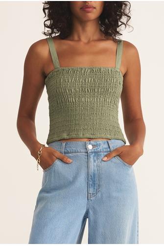Amelie Linen Top AVOCADO