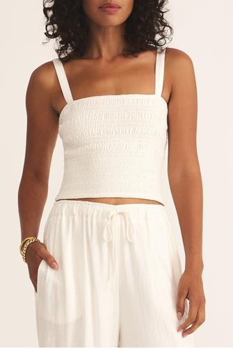 Amelie Linen Top WHITE