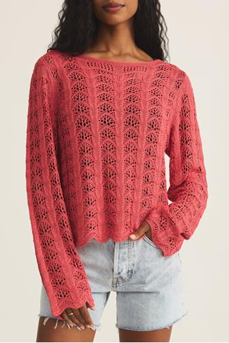 Azura Crochet Sweater PERSIMMON