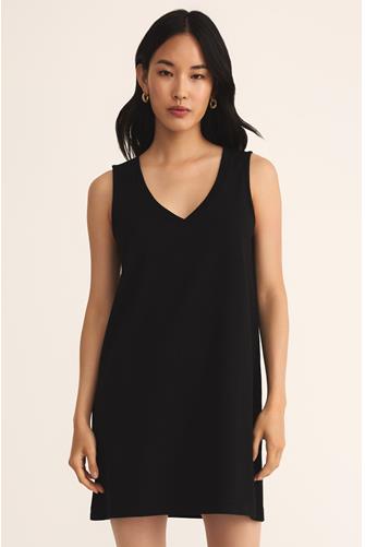 Sloane V-Neck Mini Dress Cover Up TRUE BLACK