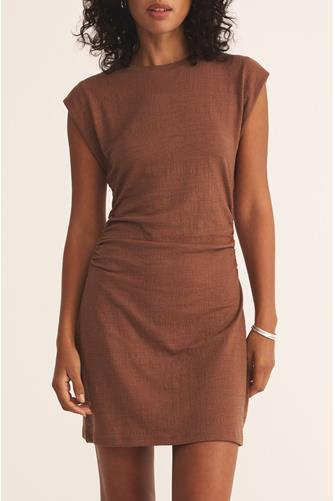 Camino Textured Mini Dress TEAKWOOD
