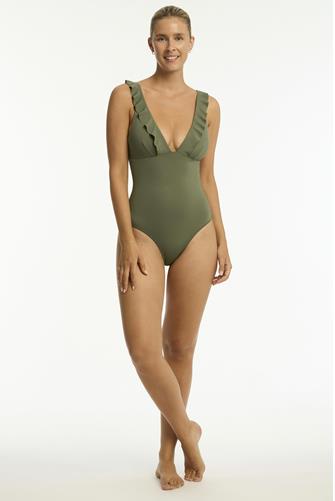 Khaki Frill One Piece KHAKI