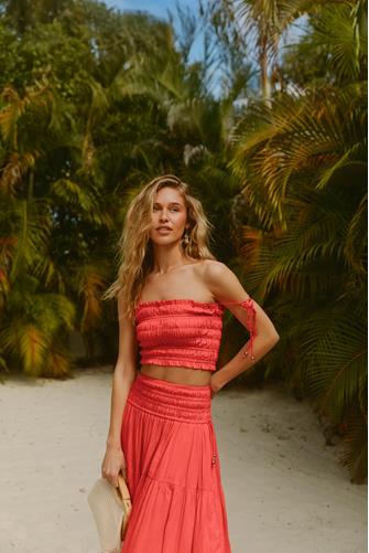 Jules Smocked Cami RED CORAL