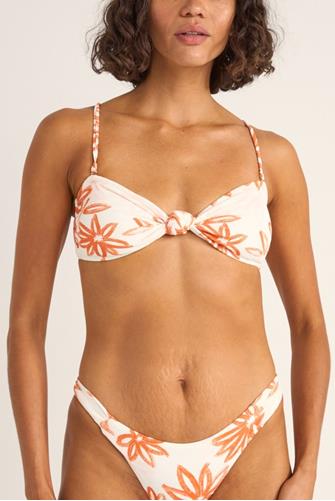 Sanctuary Floral Knotted Bandeau Top WHITE