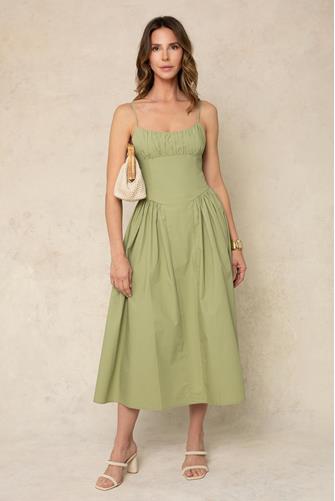 Ariana Poplin Dress OLIVE