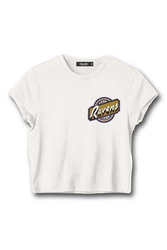 Ravens Cheers Baby Tee VINTAGE WHITE