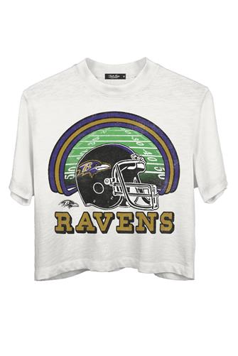 Ravens Game Time Mini Crop Tee VINTAGE WHITE