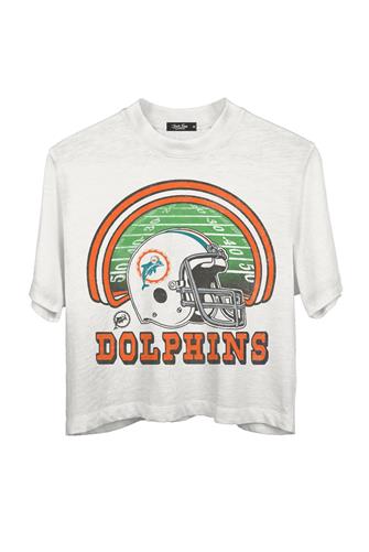 Dolphins Game Time Mn Crop Tee VINTAGE WHITE