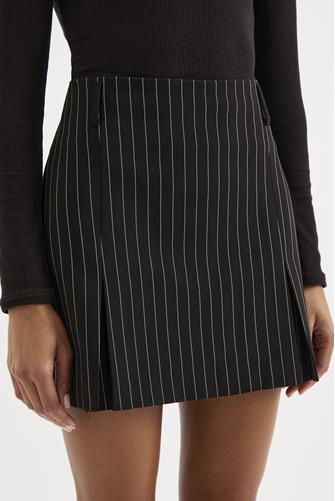 Maeve Pinstripe Mini Skirt BLACK PINSTRIPE