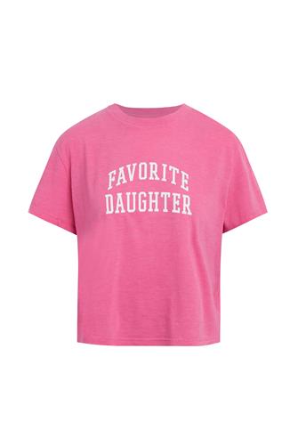 Favorite Daughter Cropped Collegiate Tee Deep Rose