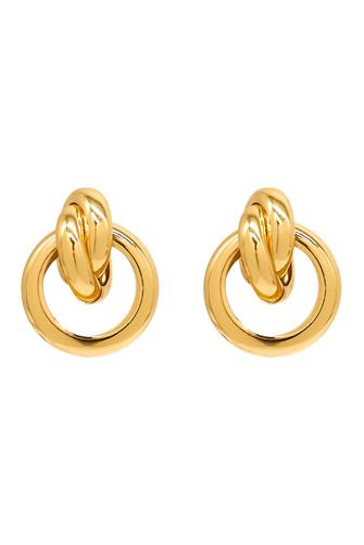 Knotted Drop Hoop GOLD