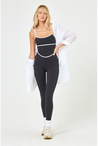Ace Contrast Jumpsuit BLACK/CREAM