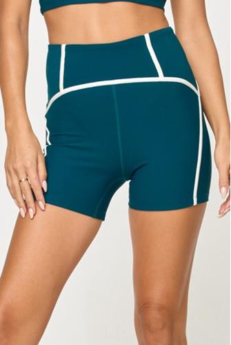 Revel Contrast Biker Short DEEP TEAL/CREAM