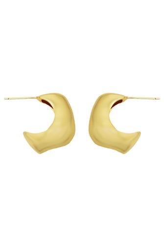 080 In Ear Gold Hoop Puffy Design GOLD
