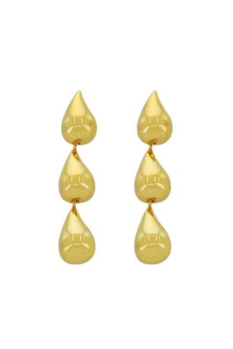 Gold Teardrop Linear Earrings GOLD