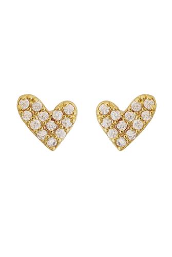 Pave Heart Stud GOLD