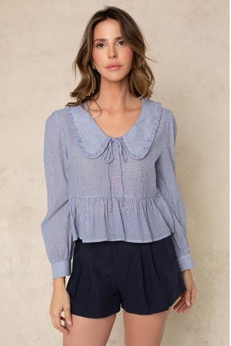 Harper Pin Stripe Top BLUE & WHITE PINSTRIPE