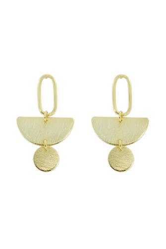 Champagne Brushed Geometric Earrings CHAMPAGNE BRUSH- GOLD