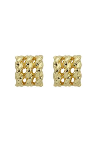Gold Post Twisted Rope Earrings GOLD