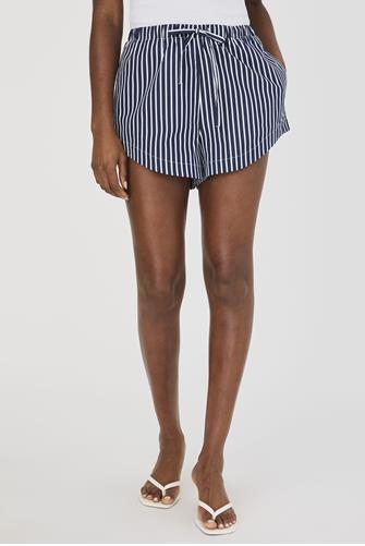 Alexis Poplin Drawstring Striped Short MARINE-SUMMER WHITE