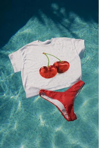 Cherry Tee WHITE MULTI