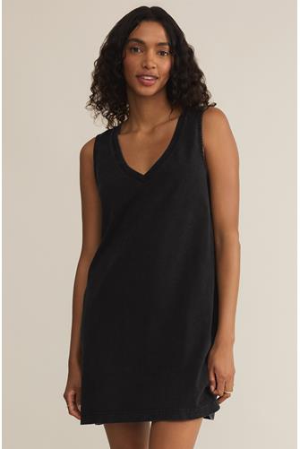 Sloane V-Neck Mini Dress Cover Up BLACK