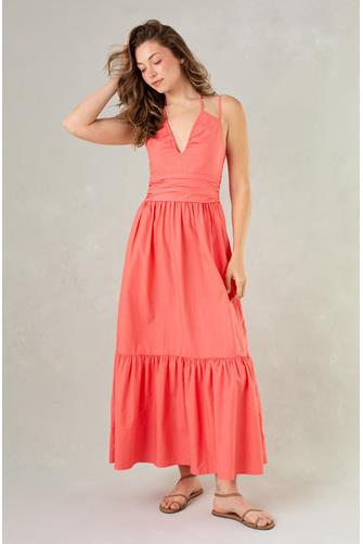 Tally Halter Maxi Dress CORAL CRUSH