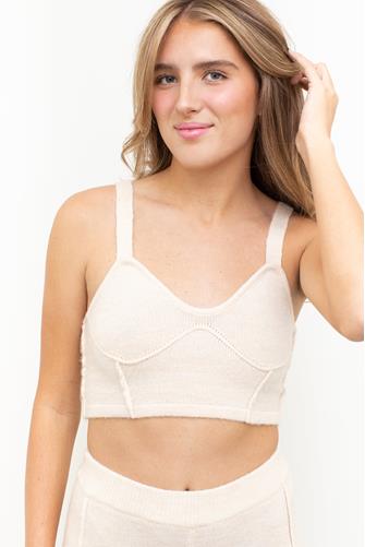 Seamed Corset Crop Top WHITE