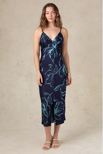 Liddy Button Midi Dress NAVY SKETCH FLORAL
