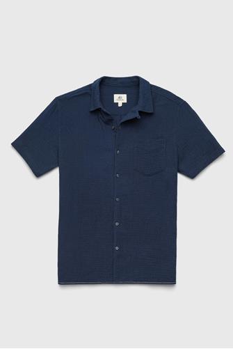 Mariner Short Sleeve Crinkle Gauze Camp Shirt NAVY BLAZER