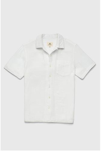 Mariner Short Sleeve Crinkle Gauze Camp Shirt WHITE