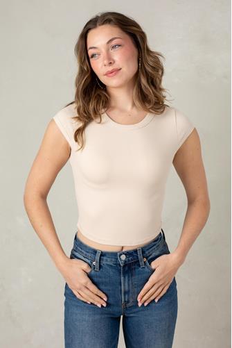 Ribbed Baby Tee BEIGE