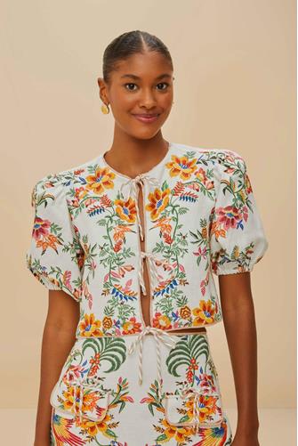 Delicate Forest Scarves Off-White Blouse DELICATE FOREST SCARVES OFF-WH