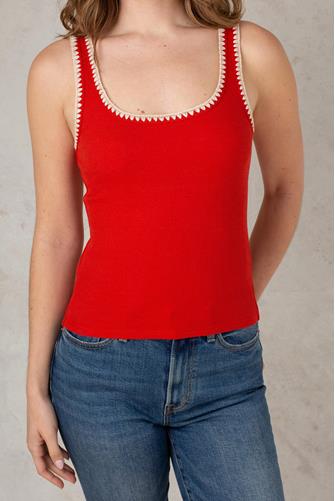Jaidynn Rib Tank RED
