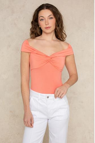 Binx Off The Shoulder Top CORAL