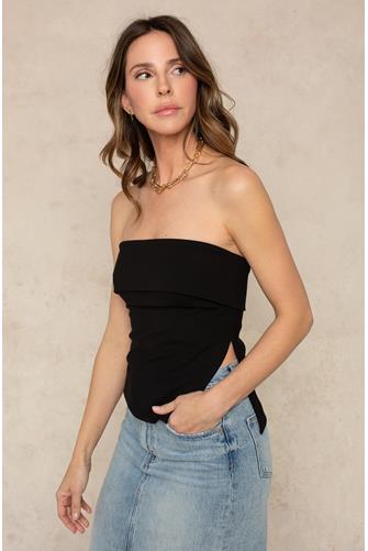 Martini Strapless Asymmetrical Top BLACK