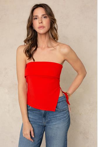Martini Strapless Asymmetrical Top 86 RED