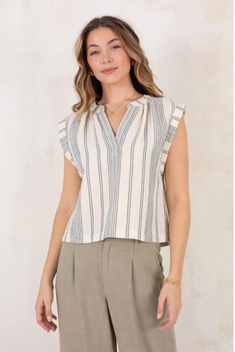 Dune Cotton Gauze Dylan Shirt Cream Tidal Wave Dobby