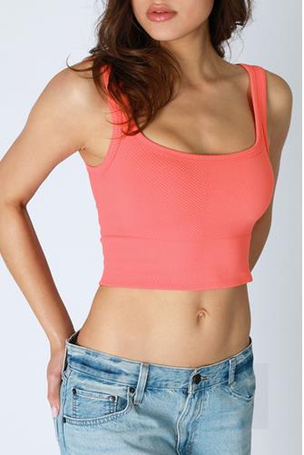 Chevron Rib Crop Top CAMELLIA