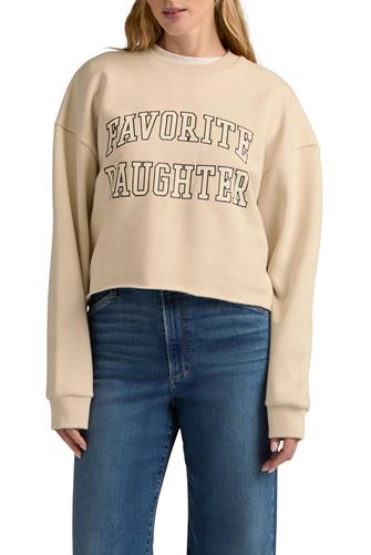 Cropped Collegiate Sweatshirt FRENCH OAK/ SNOW WHITE