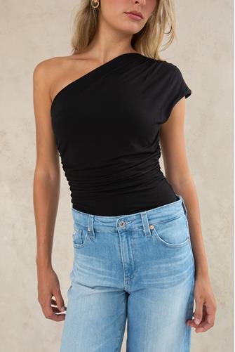 One Shoulder Tee BLACK