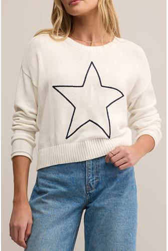 Sienna Lucky Star Sweater WHITE